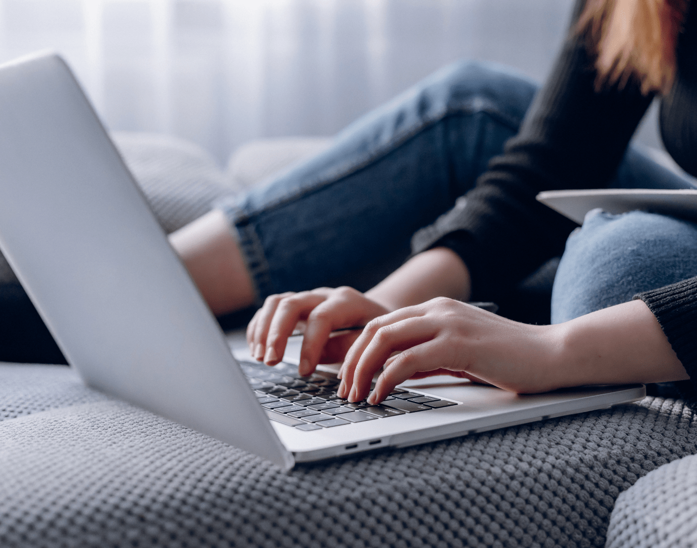 Copywriter at laptop
